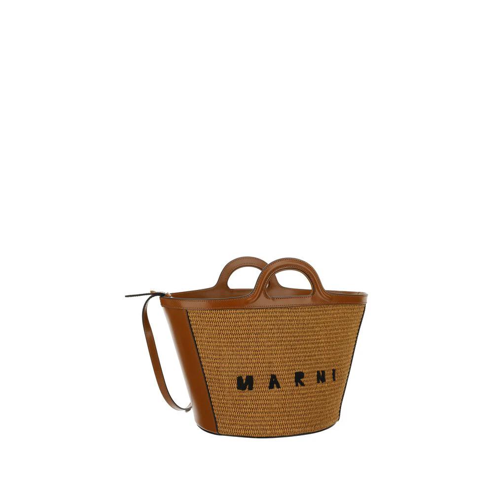 Marni Brown Cotton Shoulder Bag by Marni