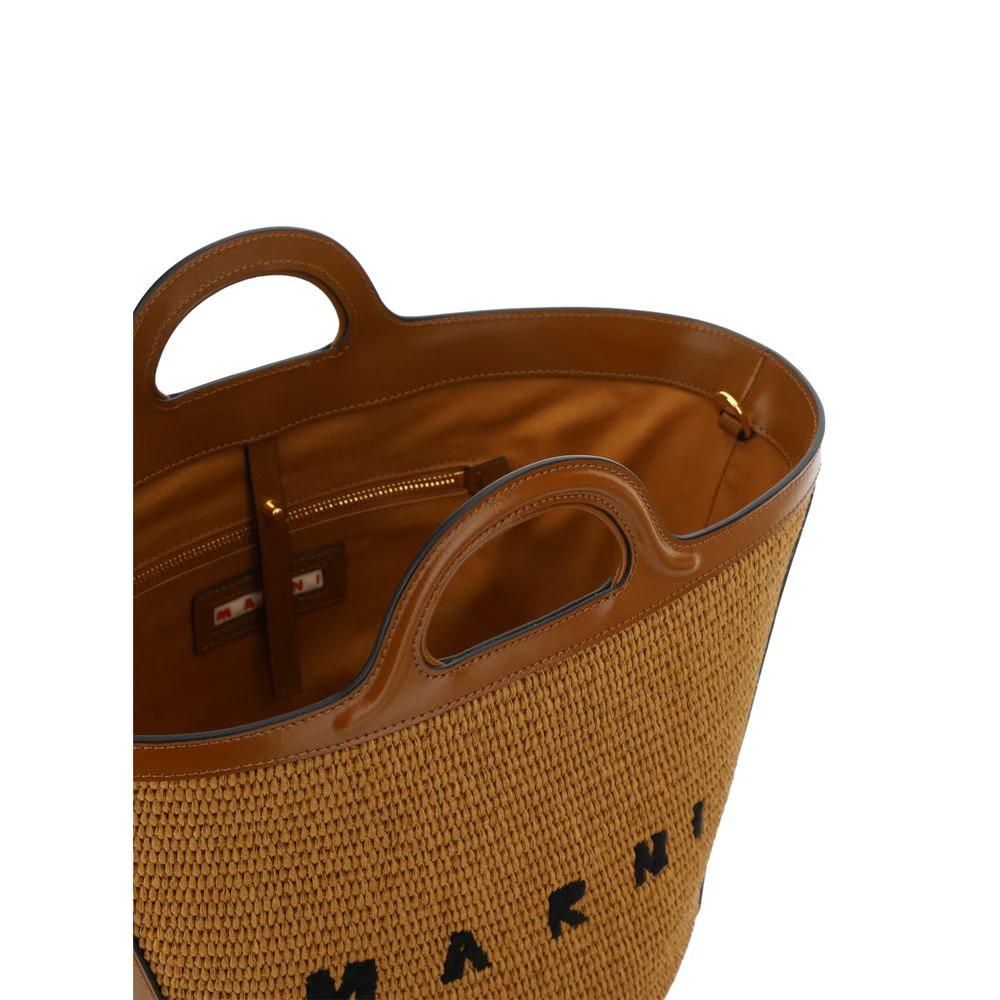 Marni Brown Cotton Shoulder Bag by Marni
