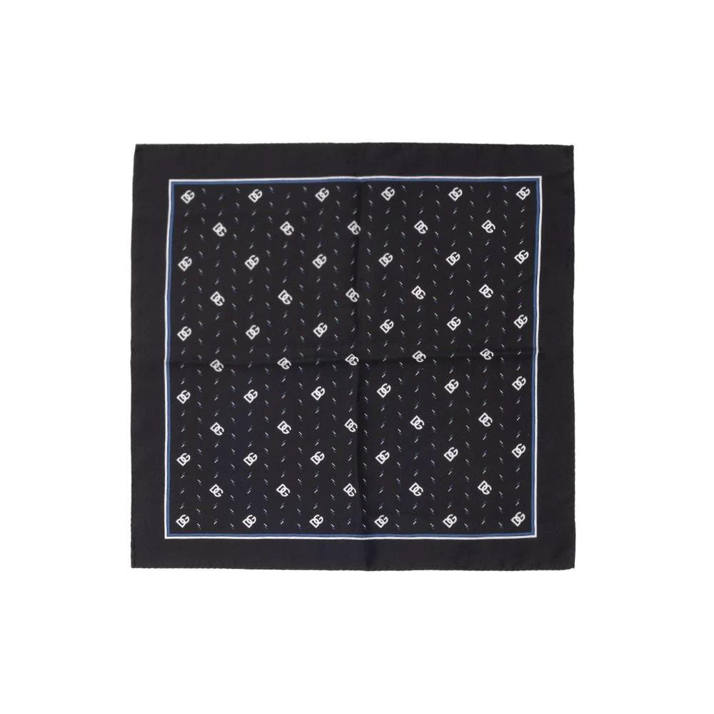 Dolce & Gabbana Black Silk Pocket Square by Dolce & Gabbana