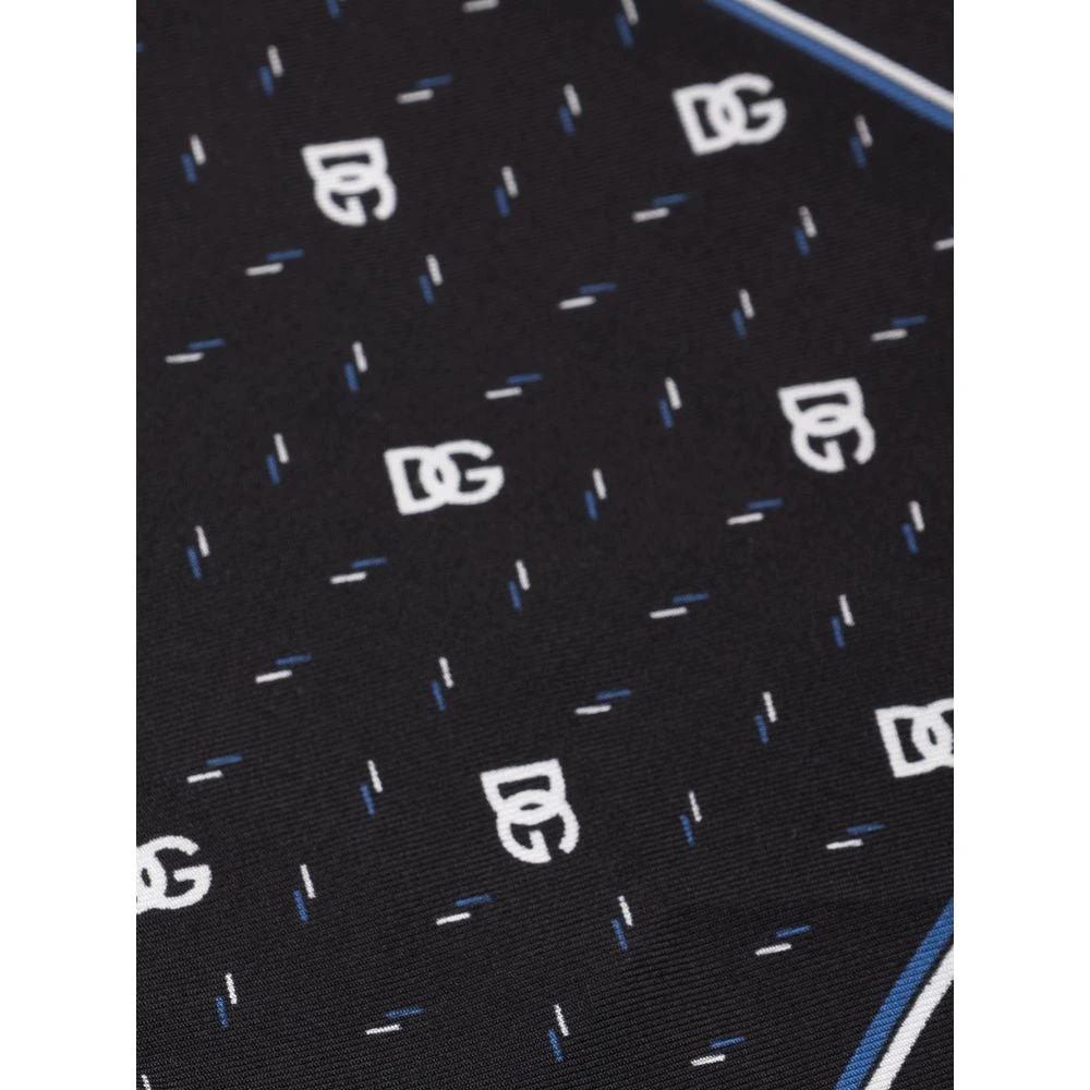 Dolce & Gabbana Black Silk Pocket Square by Dolce & Gabbana