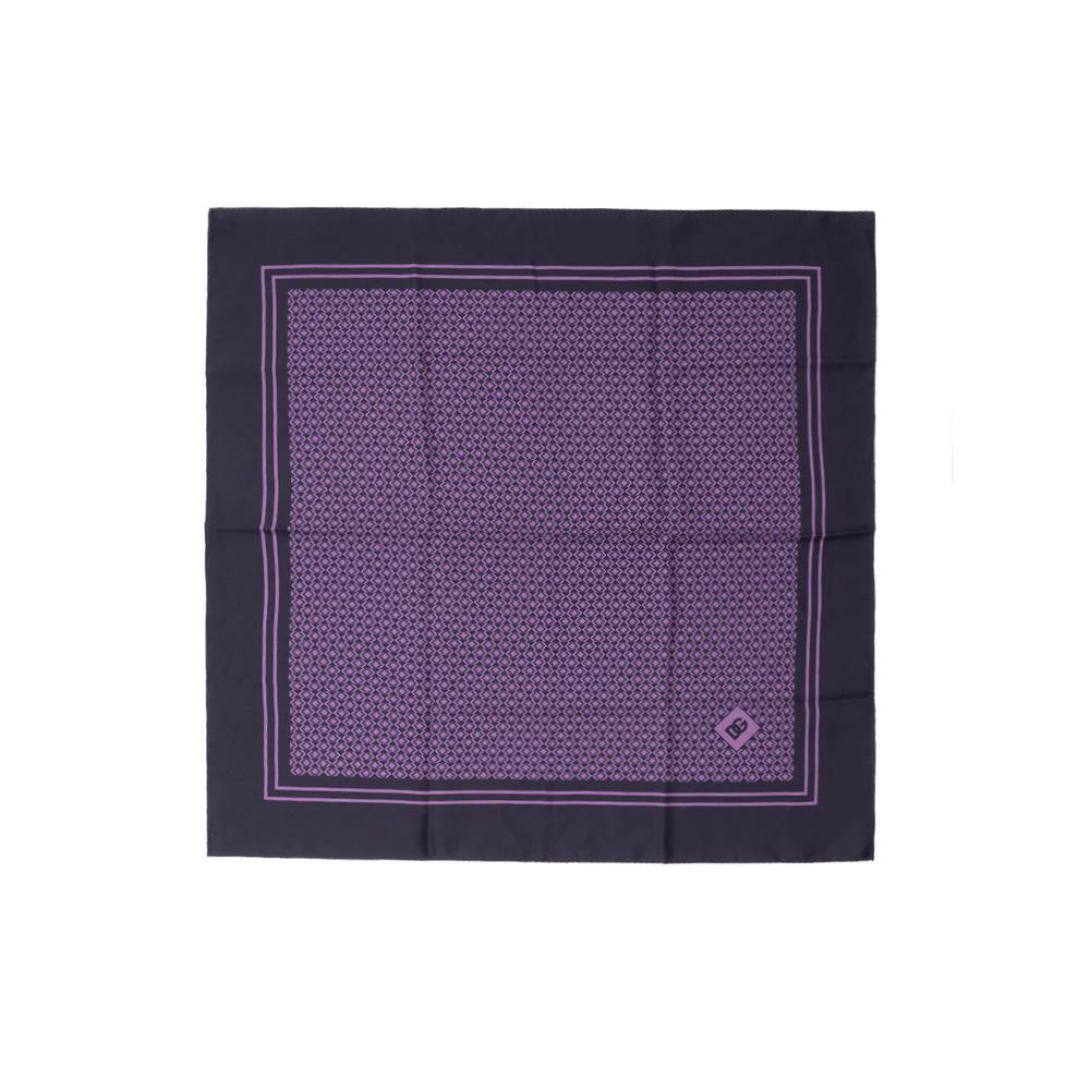 Dolce & Gabbana Purple Silk Pocket Square by Dolce & Gabbana