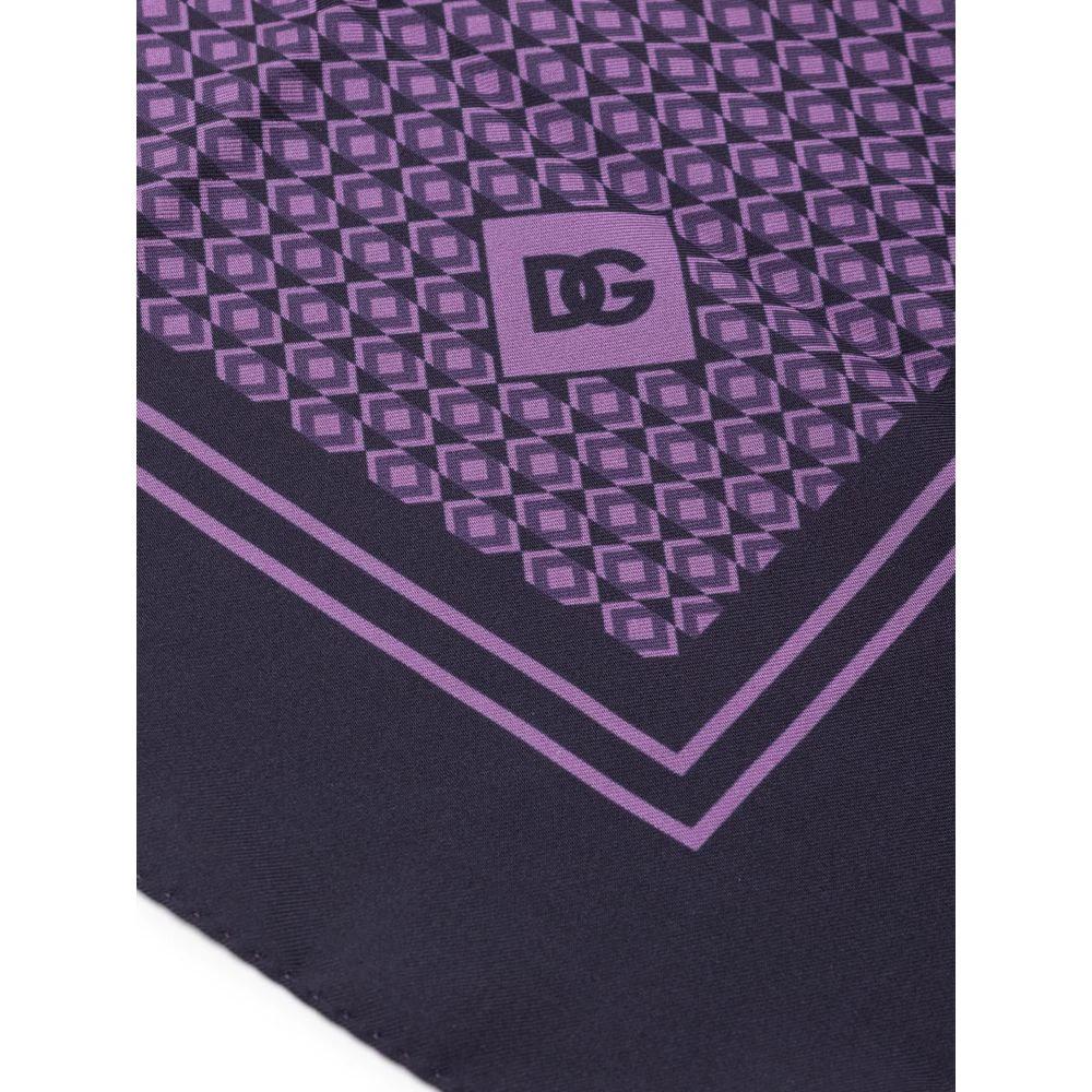 Dolce & Gabbana Purple Silk Pocket Square by Dolce & Gabbana