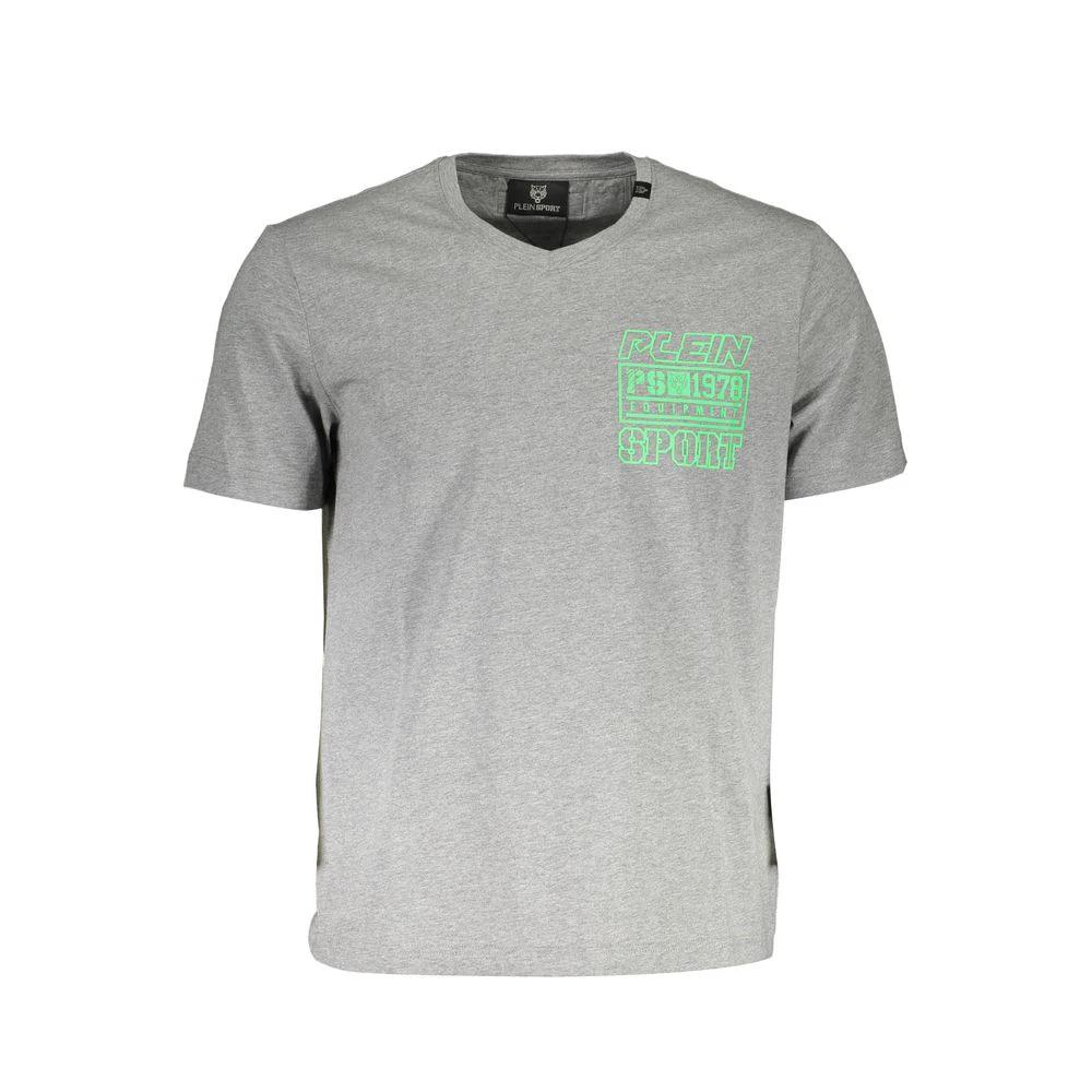 T-shirt homme Plein Sport gris en coton