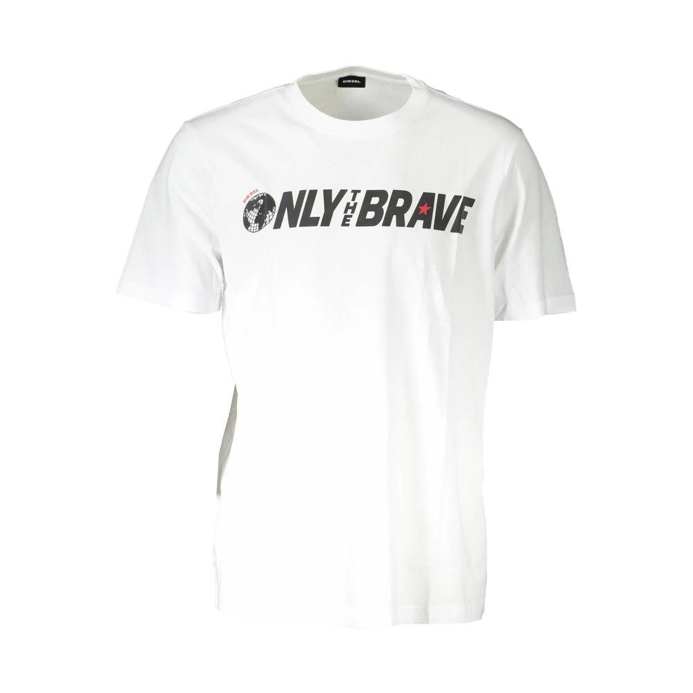 Diesel White Cotton Men T-Shirt Diesel