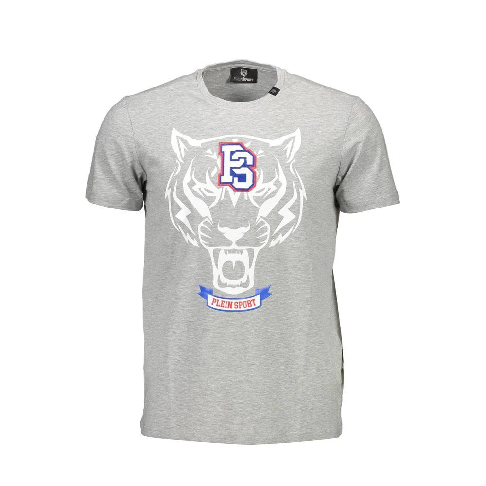 Plein Sport Gray Cotton Men T-Shirt by Plein Sport