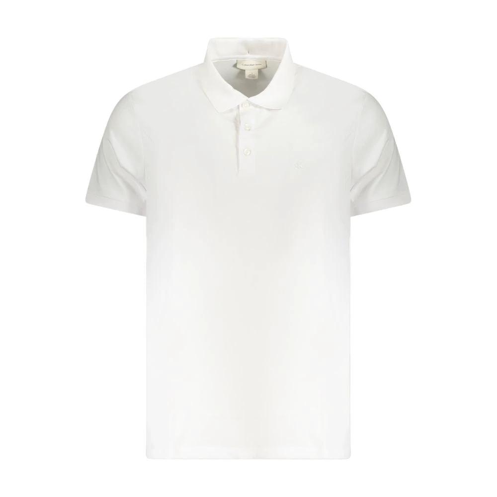 Calvin Klein White Cotton Men Polo Calvin Klein