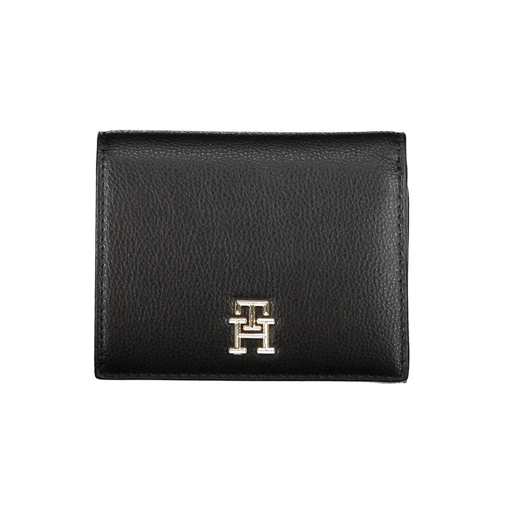 Portefeuille Tommy Hilfiger pour femme en polyuréthane noir