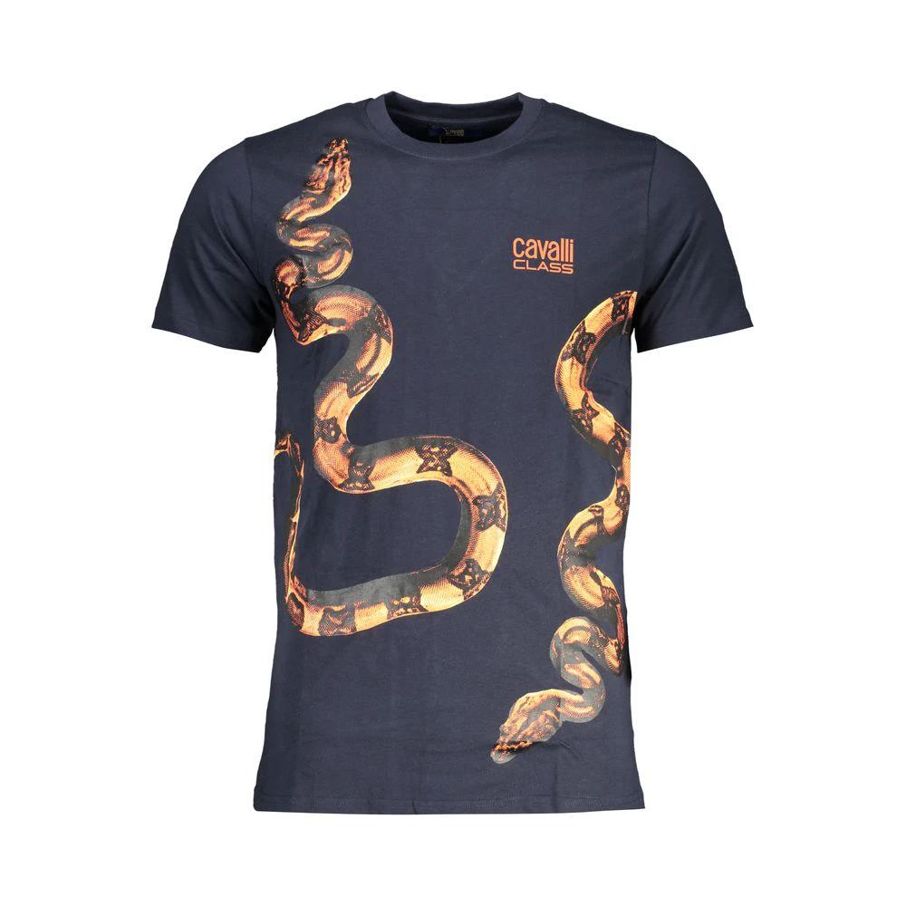 T-shirt homme Cavalli Class Blu en coton