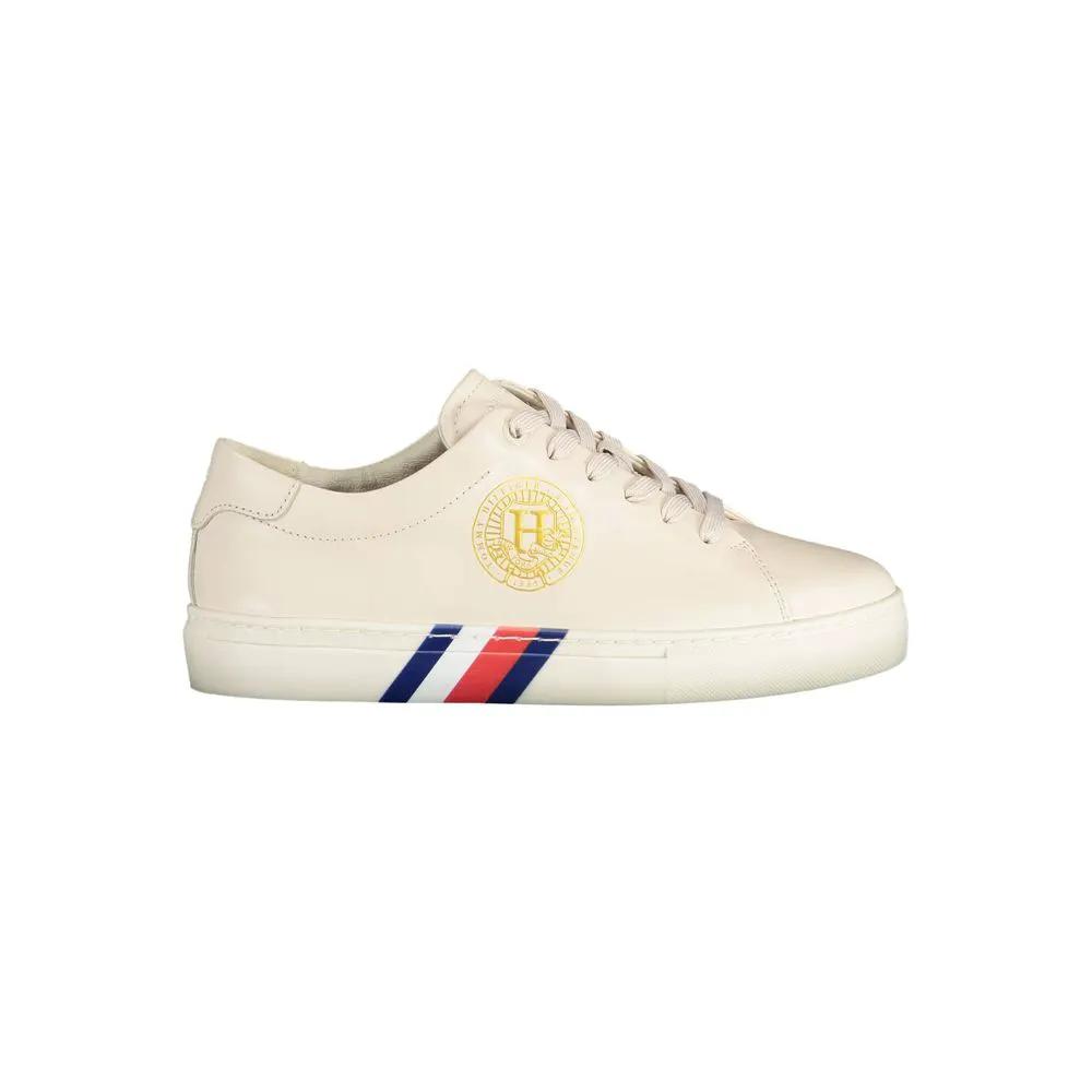 Baskets Tommy Hilfiger en cuir beige pour femme
