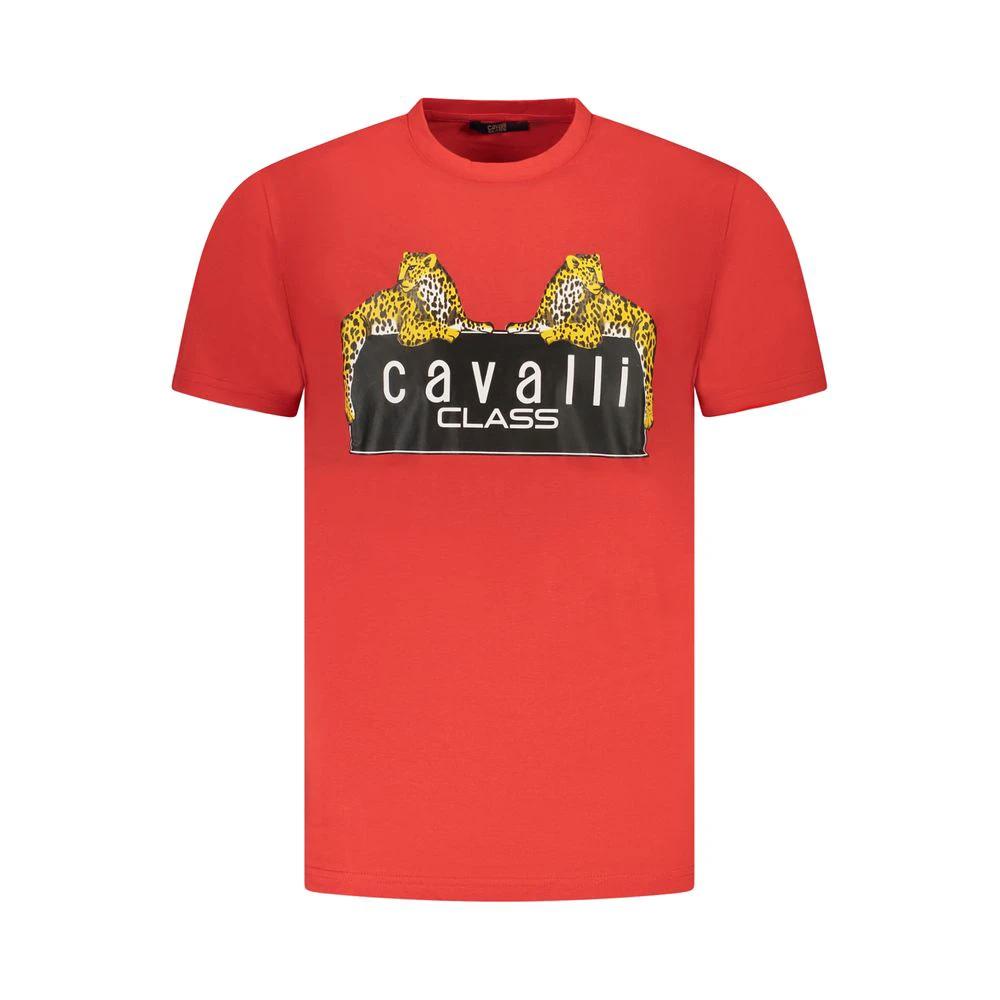 T-shirt homme Cavalli Class Rosso en coton