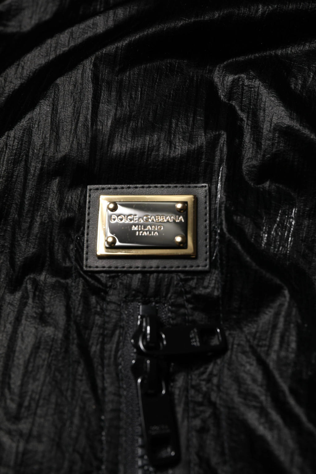Dolce & Gabbana Black Logo Full Zip Hooded Quilted Jacket by Dolce & Gabbana