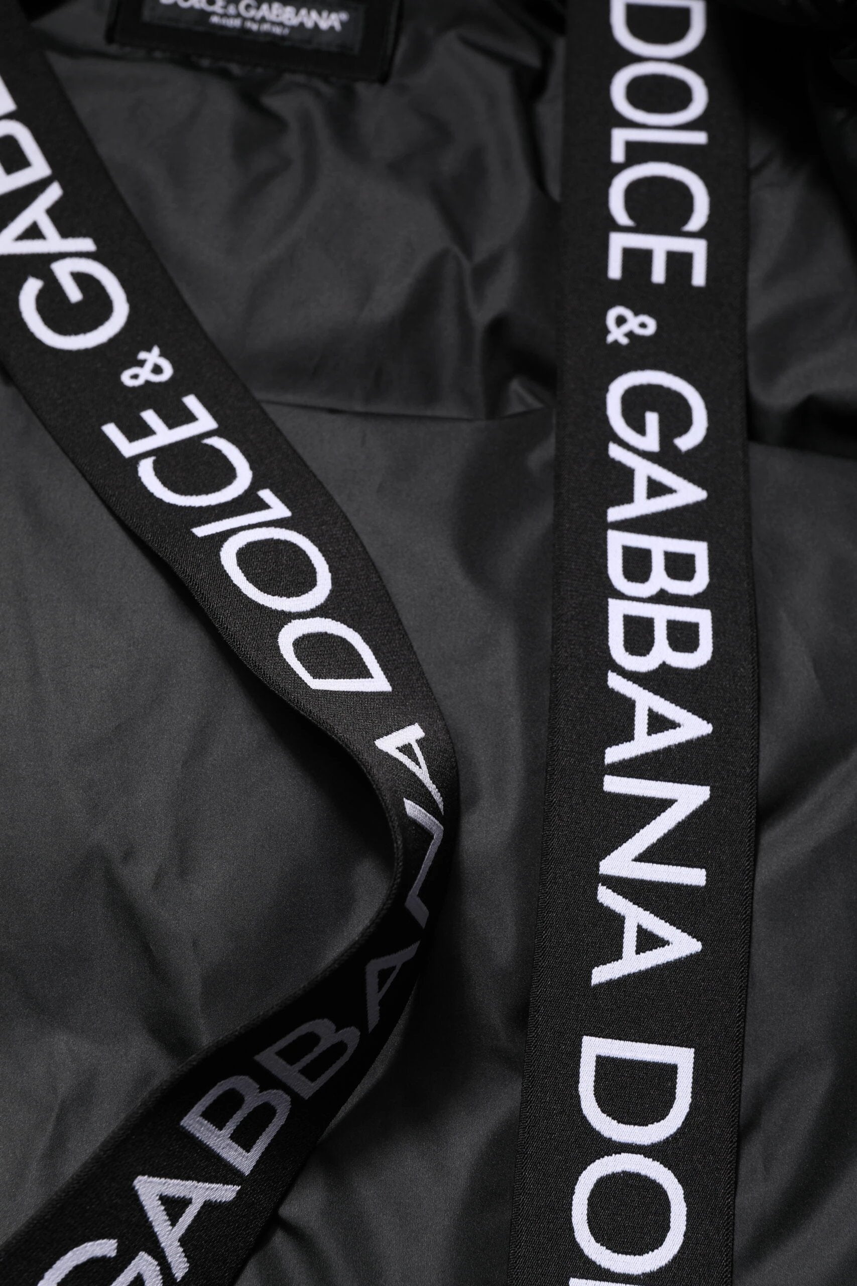 Dolce & Gabbana Black Logo Full Zip Hooded Quilted Jacket by Dolce & Gabbana