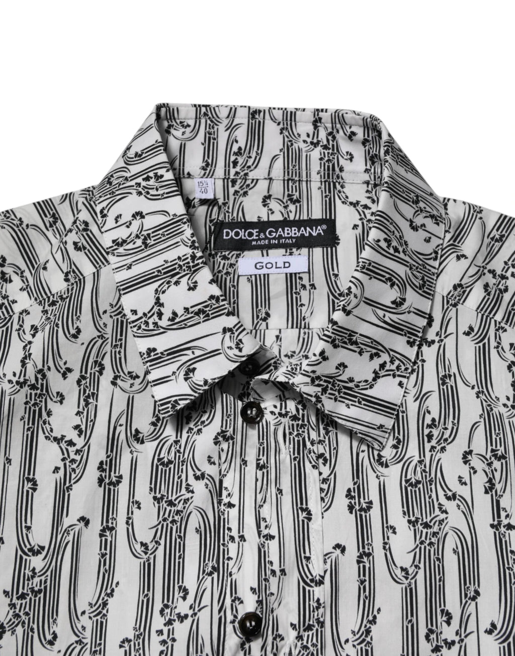 Dolce & Gabbana White Floral Print Casual Long Sleeves Shirt by Dolce & Gabbana