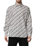 Dolce & Gabbana White Striped Long Sleeves Men Formal Shirt by Dolce & Gabbana