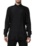 Dolce & Gabbana Dark Blue Silk MARTINI Men Formal Dress Shirt by Dolce & Gabbana