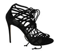 Dolce & Gabbana Black Suede Strap Stilettos Sandals by Dolce & Gabbana