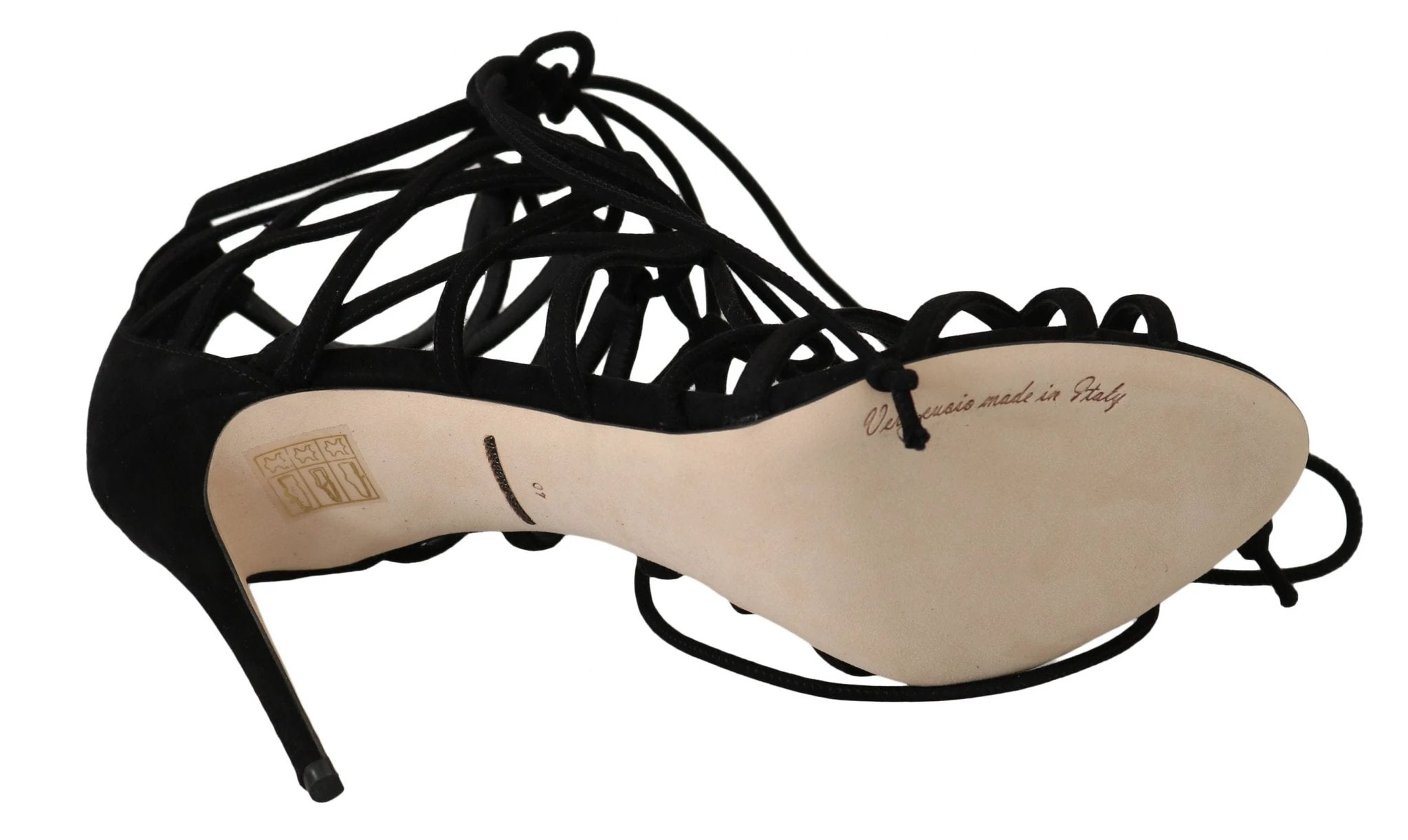 Dolce & Gabbana Black Suede Strap Stilettos Sandals by Dolce & Gabbana