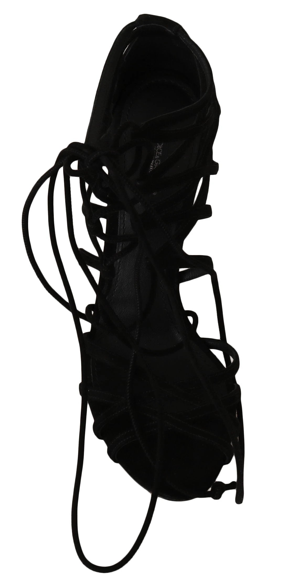 Dolce & Gabbana Black Suede Strap Stilettos Sandals by Dolce & Gabbana