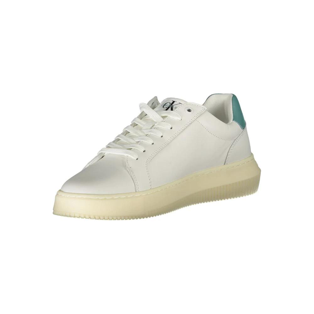 Baskets Calvin Klein en cuir blanc pour homme