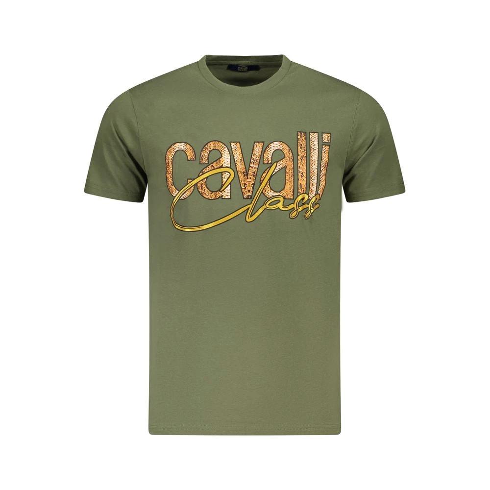 T-shirt homme Cavalli Class Verde en coton