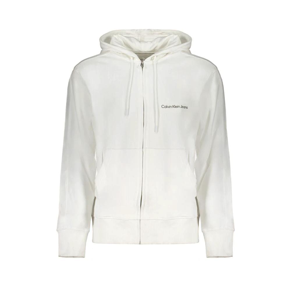 Sweat-shirt Calvin Klein blanc en coton pour homme