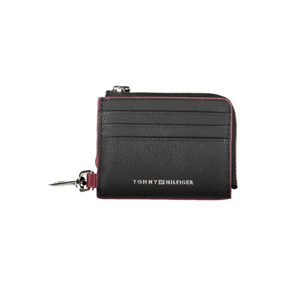 Tommy Hilfiger Black Leather Men Wallet Holder