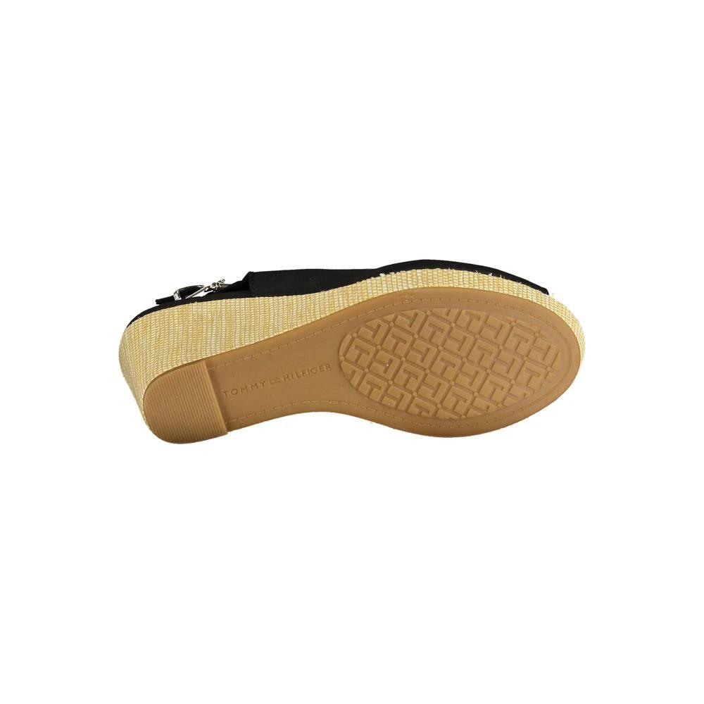 Sandales Tommy Hilfiger noires en polyester pour femmes