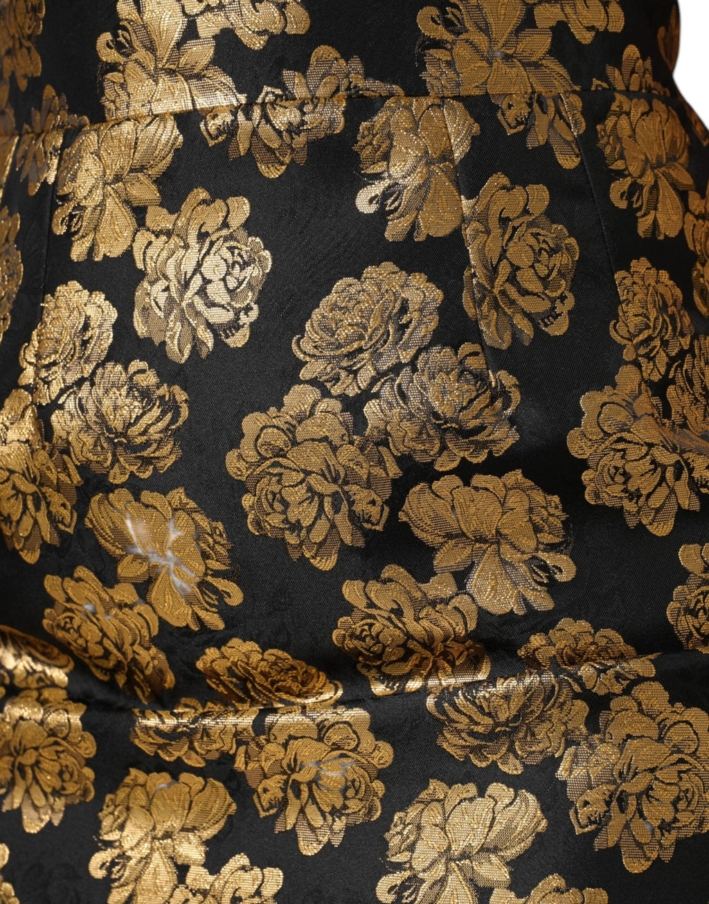 Dolce & Gabbana Black Gold Floral Print Jacquard Mini Skirt by Dolce & Gabbana