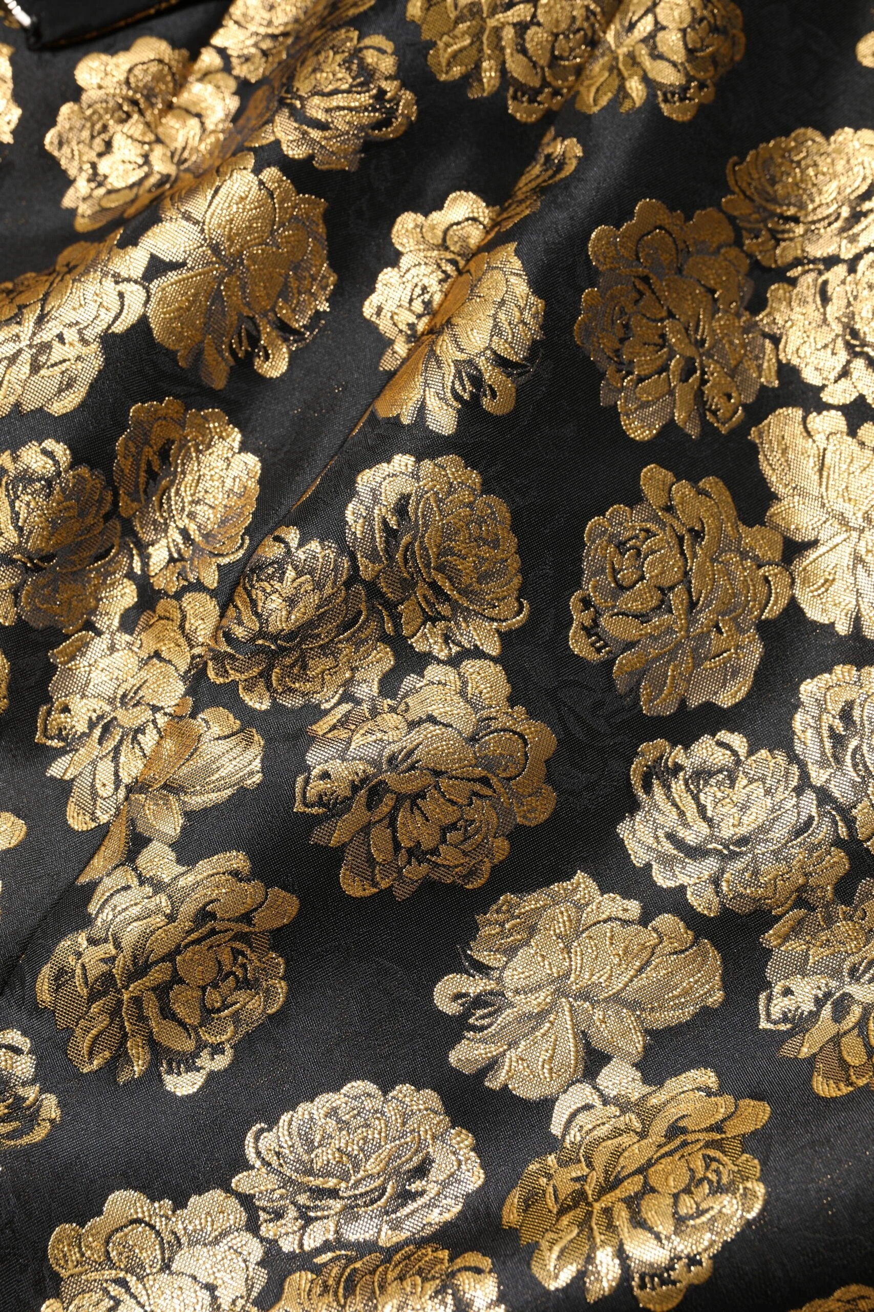 Dolce & Gabbana Black Gold Floral Print Jacquard Mini Skirt by Dolce & Gabbana