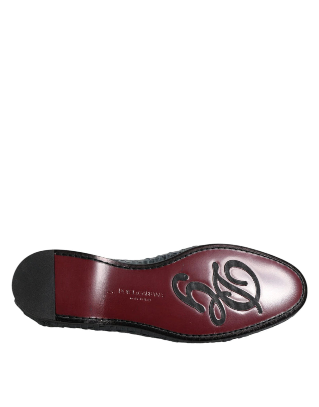 Dolce & Gabbana Blue Woven Leather Slip On Loafers Shoes by Dolce & Gabbana