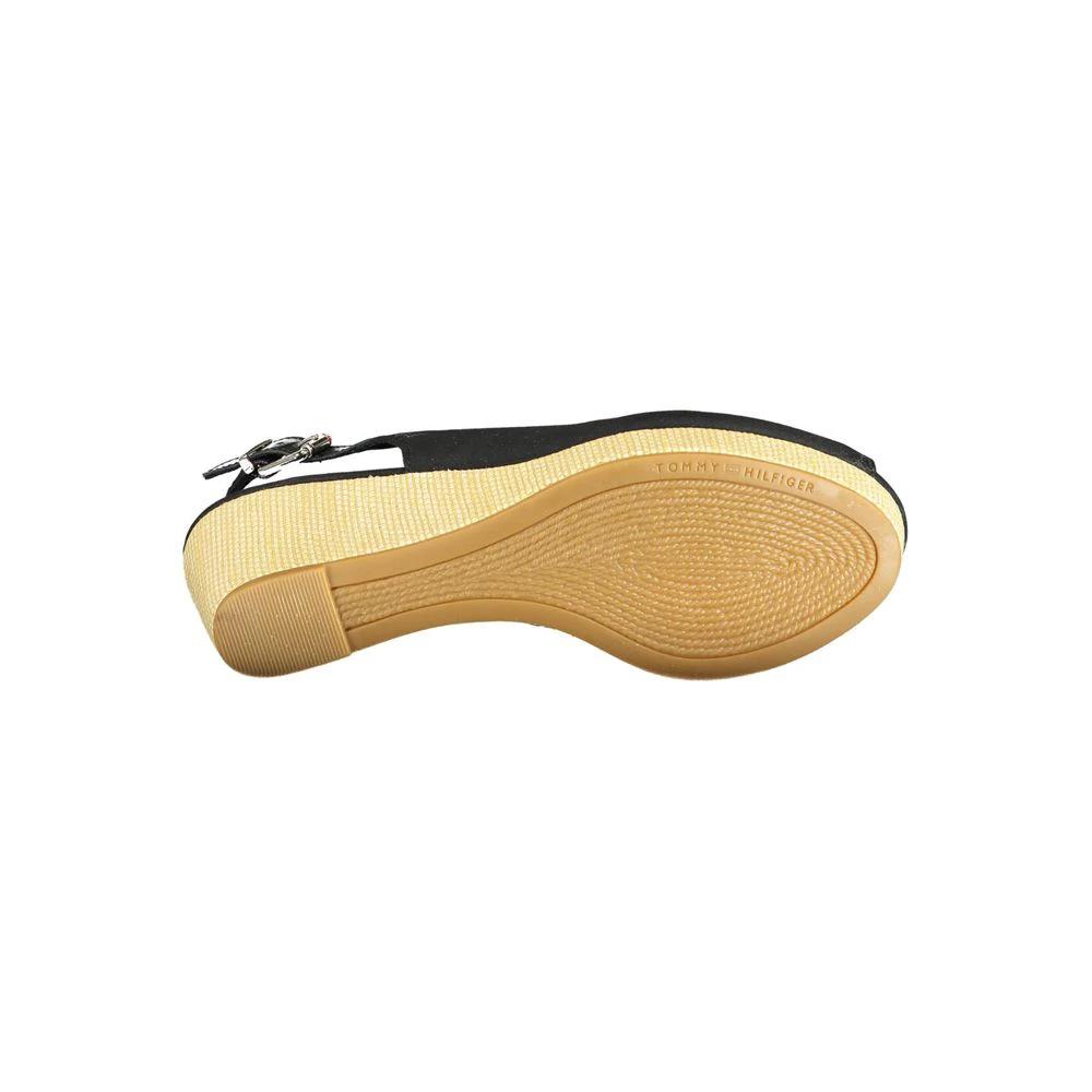 Sandales Tommy Hilfiger noires en polyester pour femmes