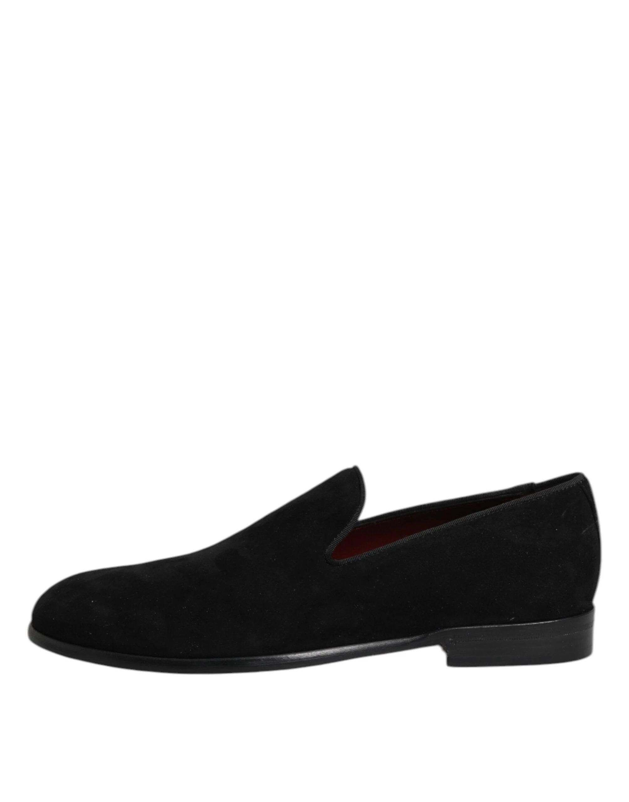 Dolce & Gabbana Black Suede Slip On Loafers Formal Shoes by Dolce & Gabbana