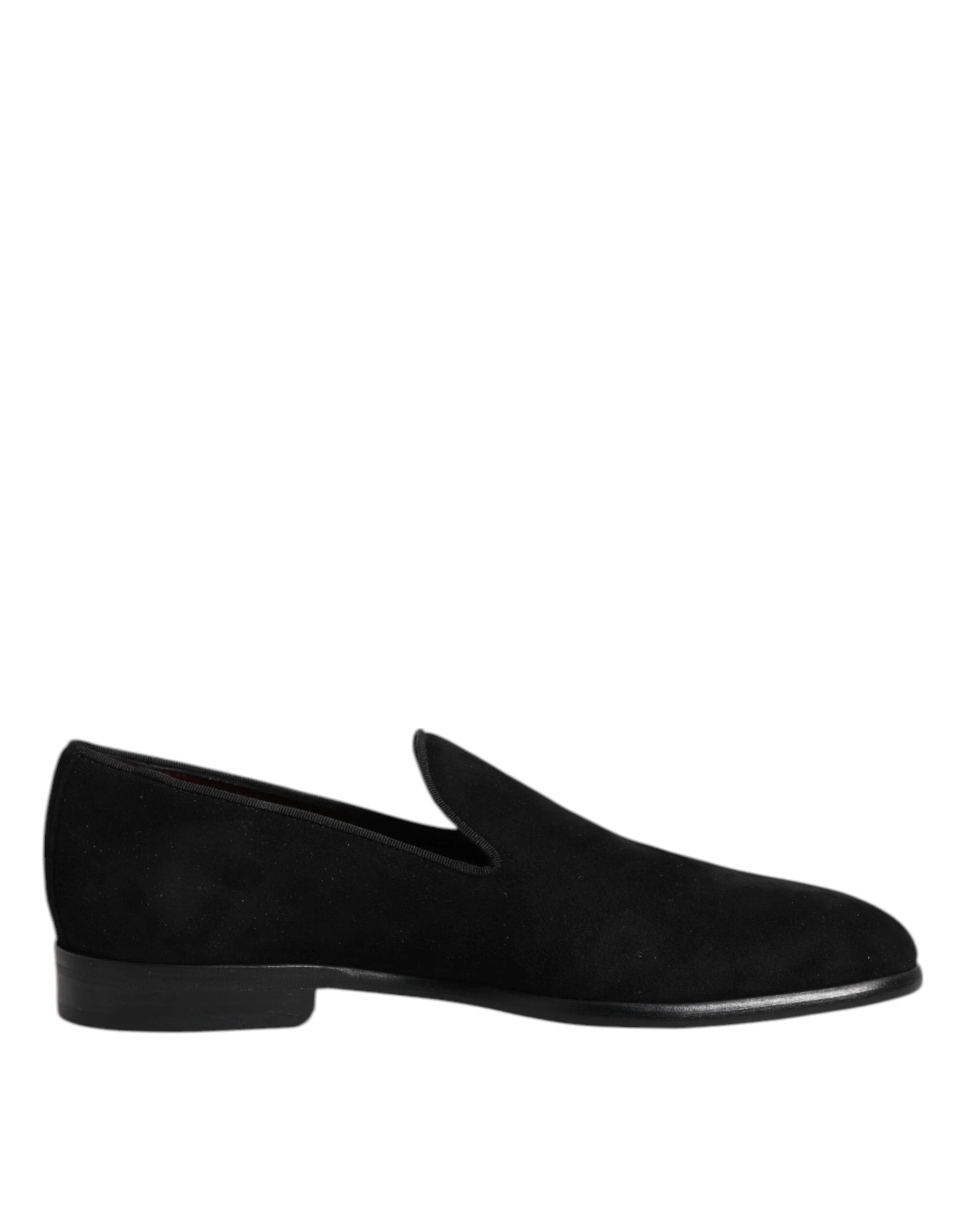 Dolce & Gabbana Black Suede Slip On Loafers Formal Shoes by Dolce & Gabbana