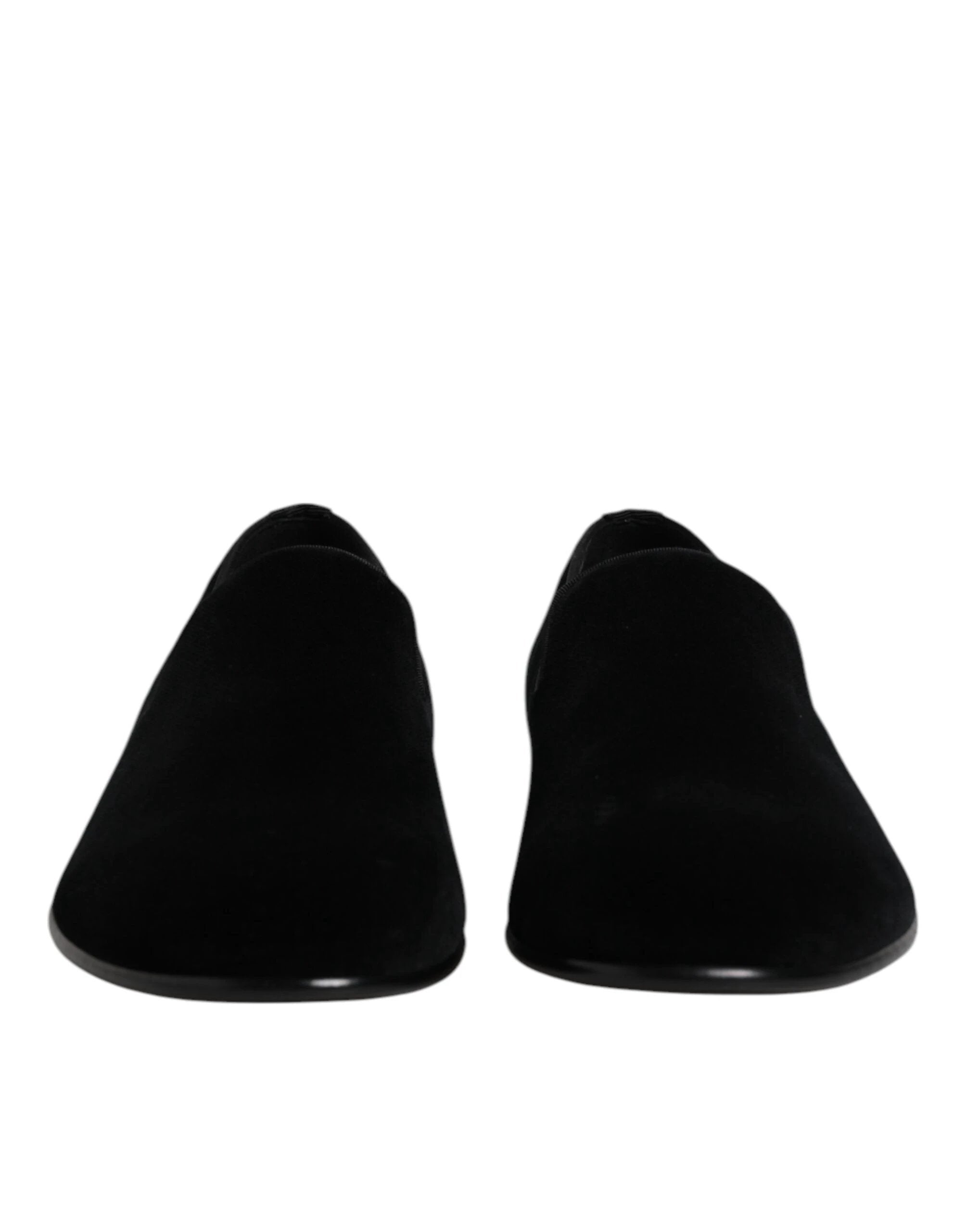 Dolce & Gabbana Black Velvet Slip On Loafers Formal Shoes by Dolce & Gabbana