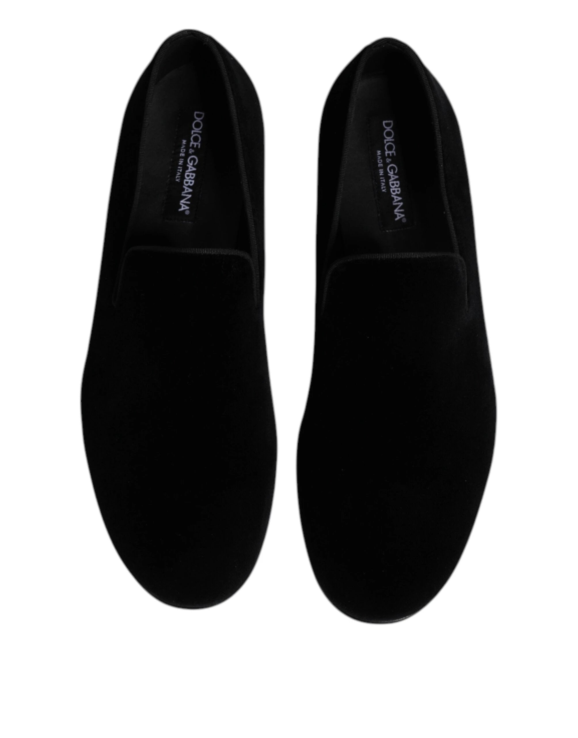Dolce & Gabbana Black Velvet Slip On Loafers Formal Shoes by Dolce & Gabbana