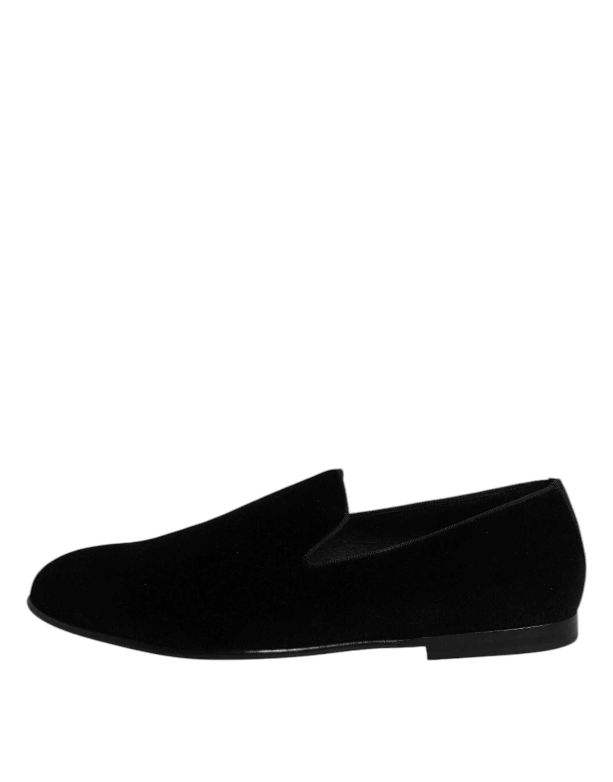 Dolce & Gabbana Black Velvet Slip On Loafers Formal Shoes by Dolce & Gabbana