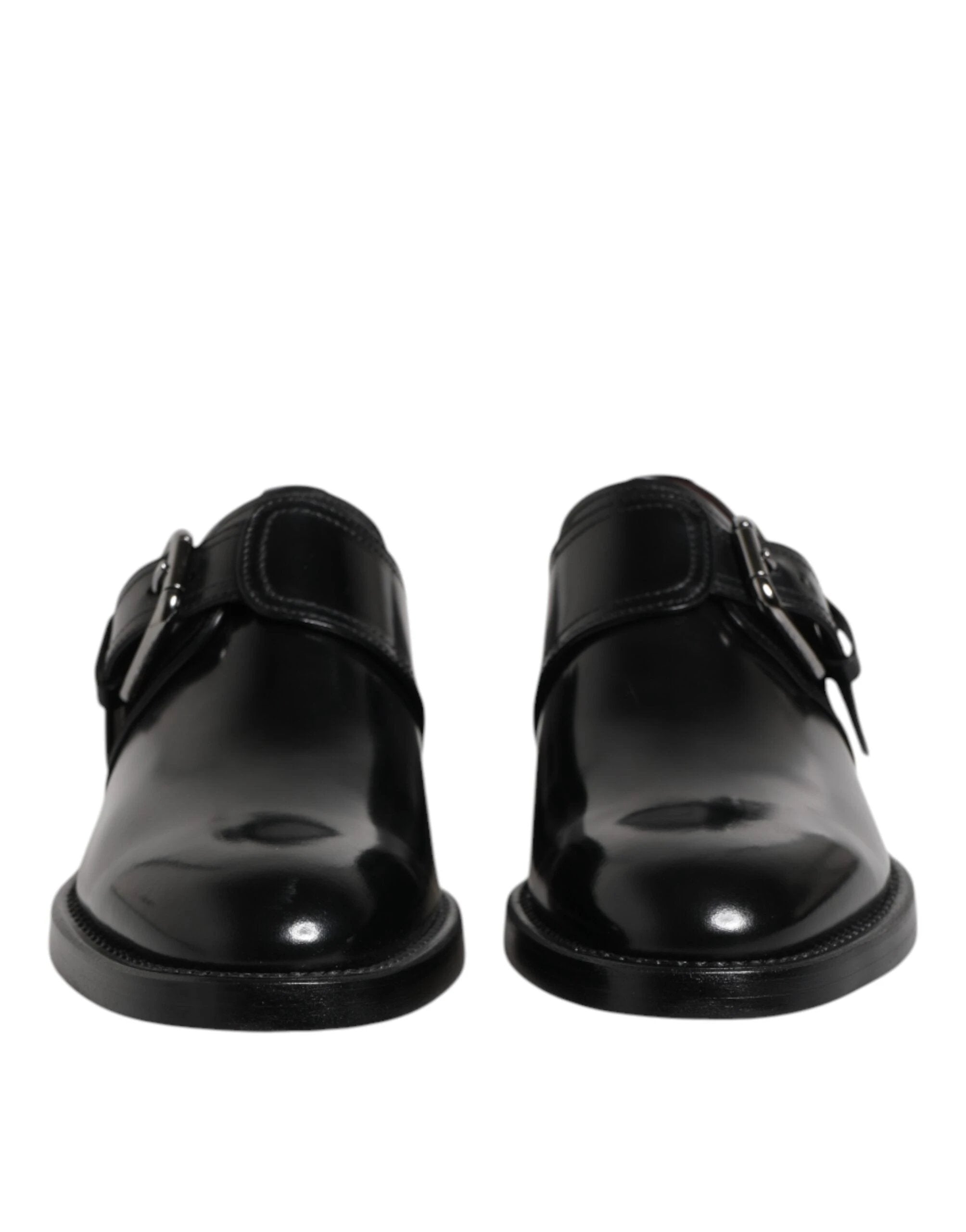 Dolce & Gabbana Black Leather Monk Strap Derby Formal Shoes by Dolce & Gabbana
