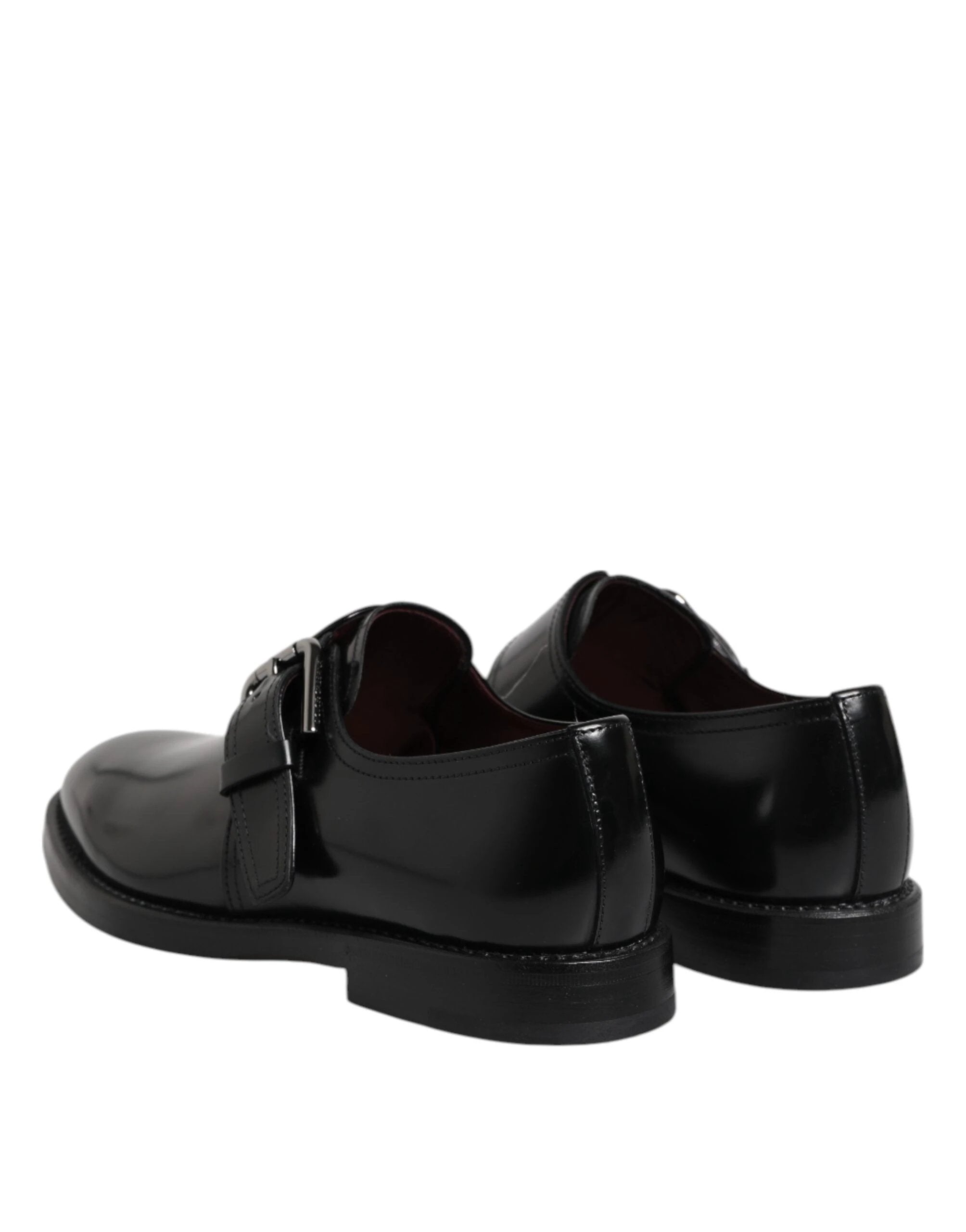 Dolce & Gabbana Black Leather Monk Strap Derby Formal Shoes by Dolce & Gabbana