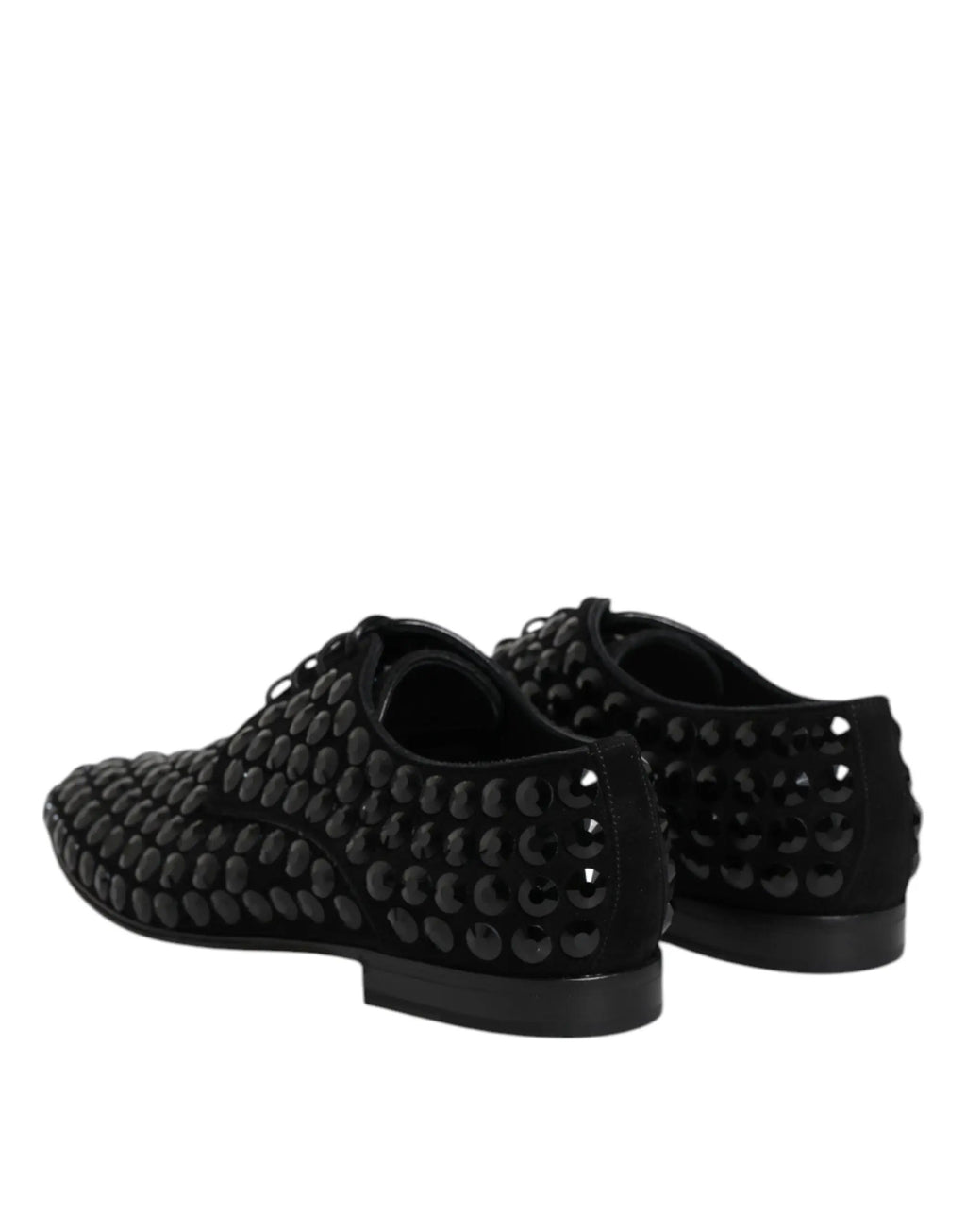 Chaussures habillées Derby en daim noir et strass Dolce &amp; Gabbana
