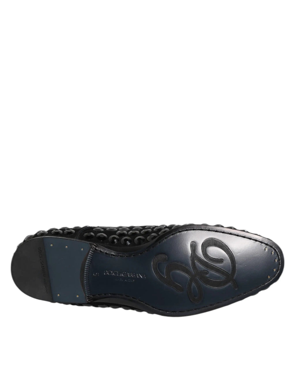 Chaussures habillées Derby en daim noir et strass Dolce &amp; Gabbana