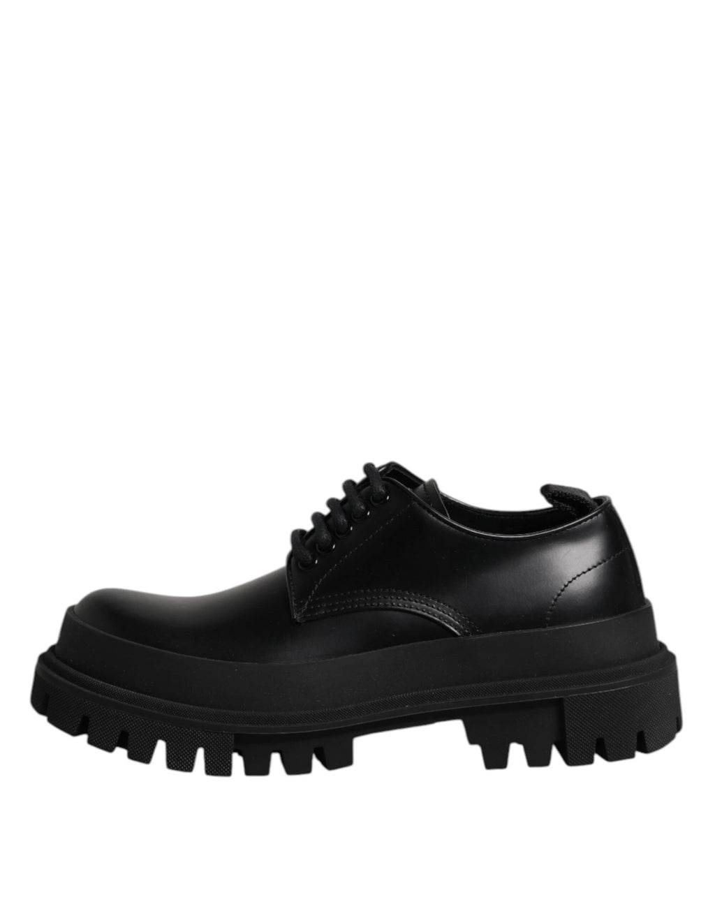 Dolce & Gabbana Black Leather Lace Up Derby Men Dress Shoes by Dolce & Gabbana