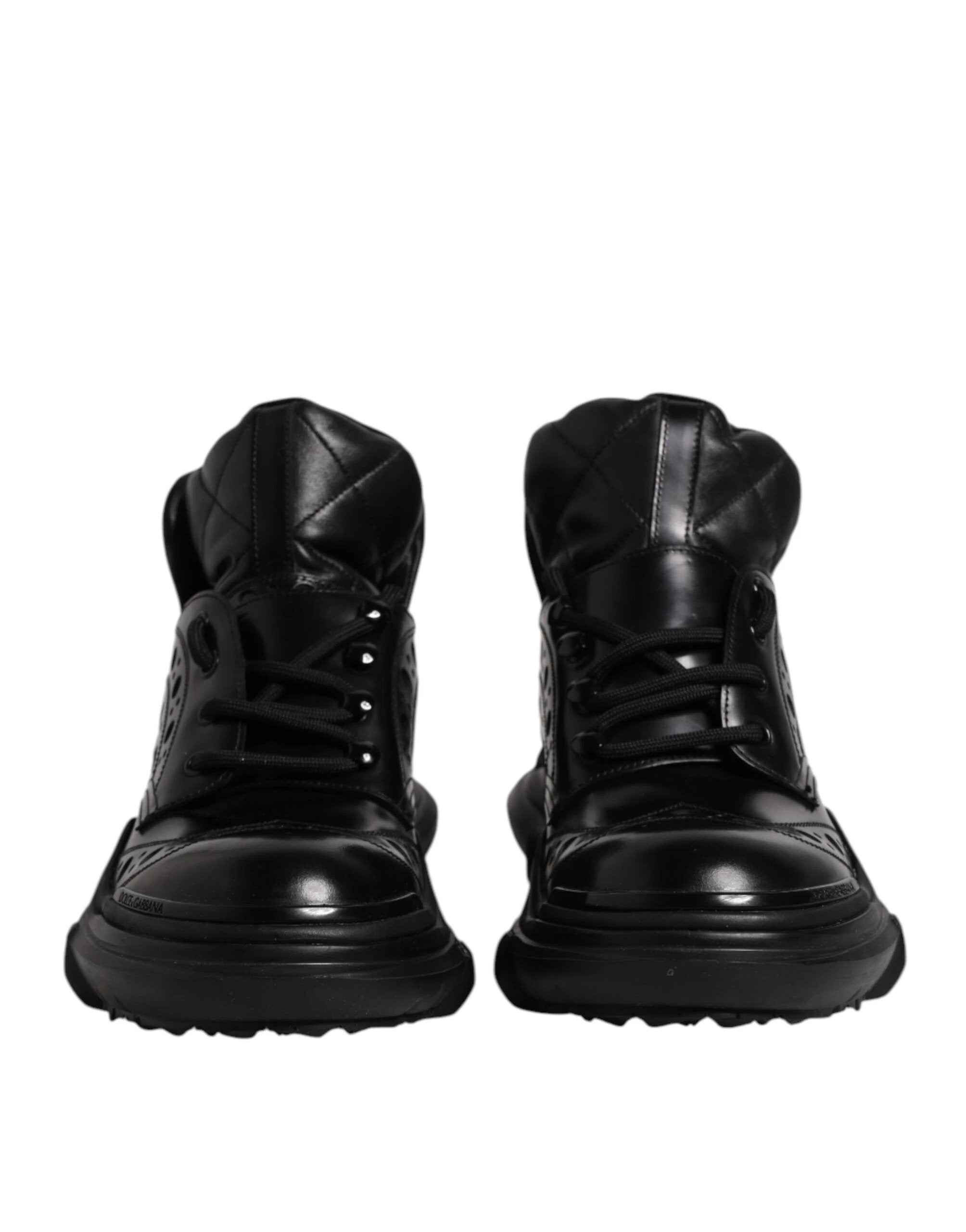 Dolce & Gabbana Black Leather Casual Mens Ankle Boots Shoes by Dolce & Gabbana