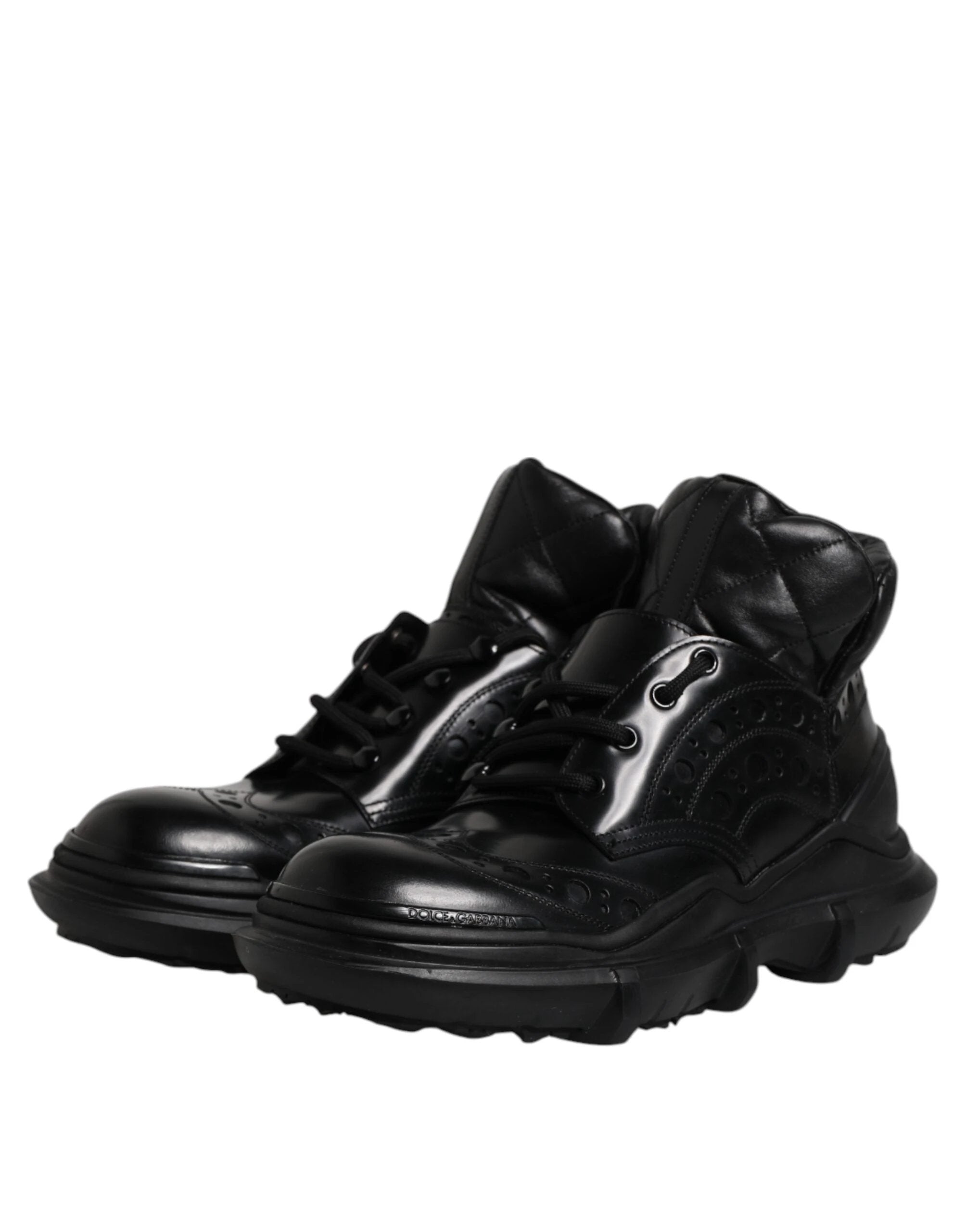 Dolce & Gabbana Black Leather Casual Mens Ankle Boots Shoes by Dolce & Gabbana