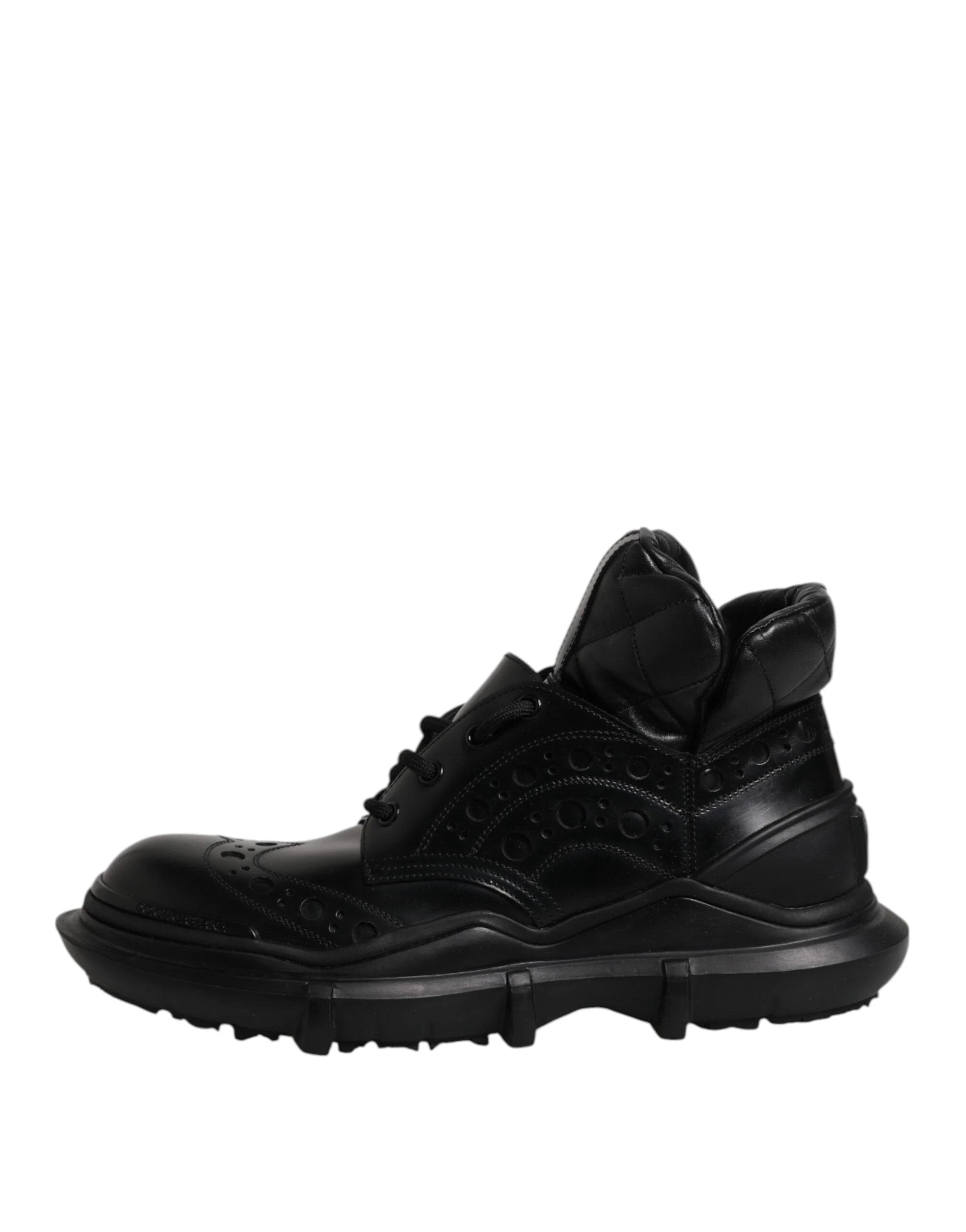 Dolce & Gabbana Black Leather Casual Mens Ankle Boots Shoes by Dolce & Gabbana
