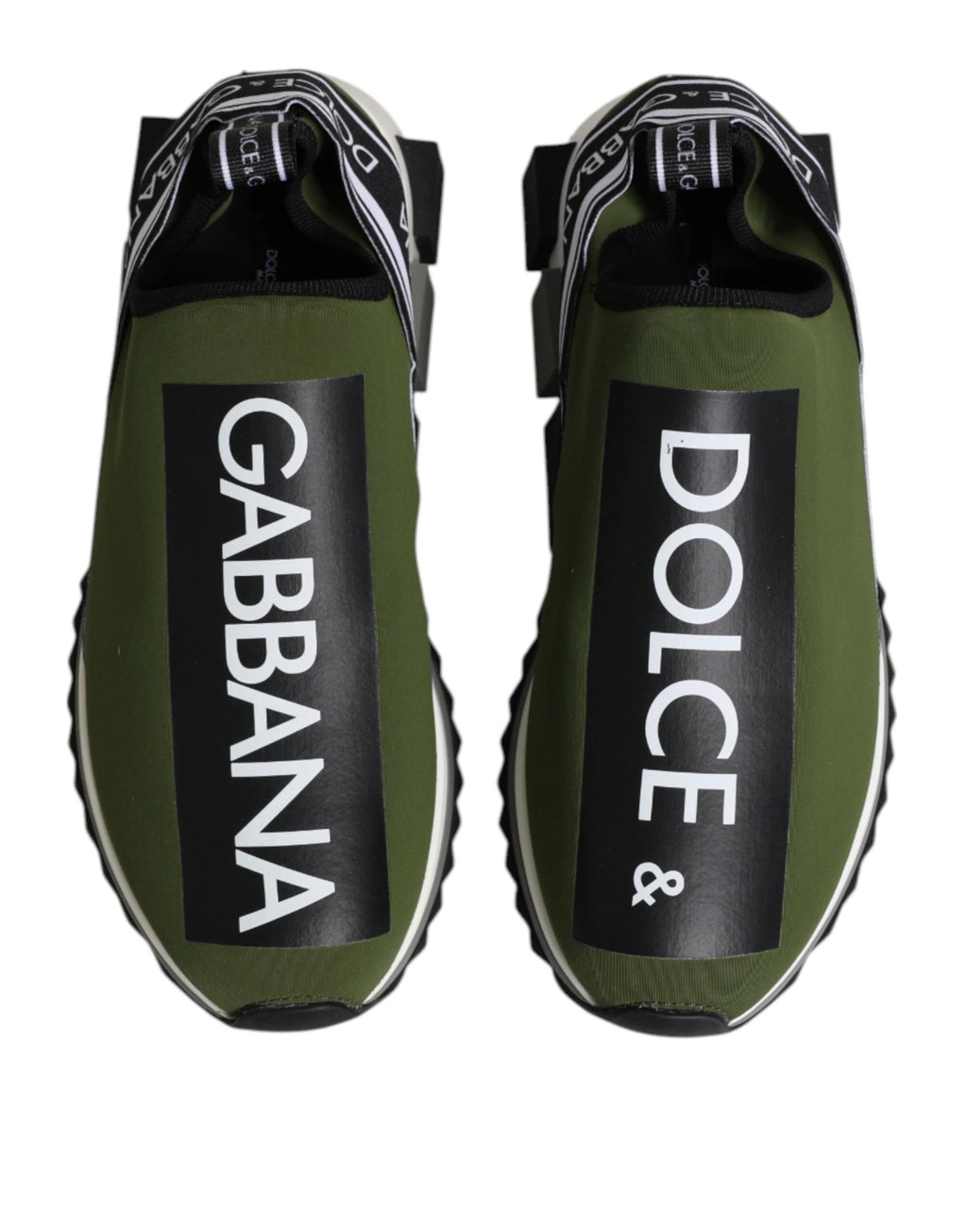 Dolce & Gabbana Green Black Slip On Sorrento Sneakers Shoes by Dolce & Gabbana