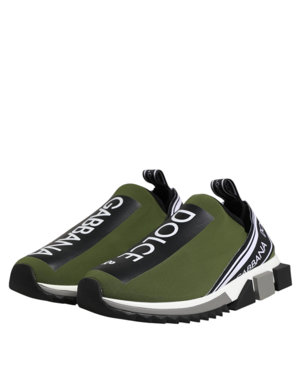 Dolce & Gabbana Green Black Slip On Sorrento Sneakers Shoes by Dolce & Gabbana