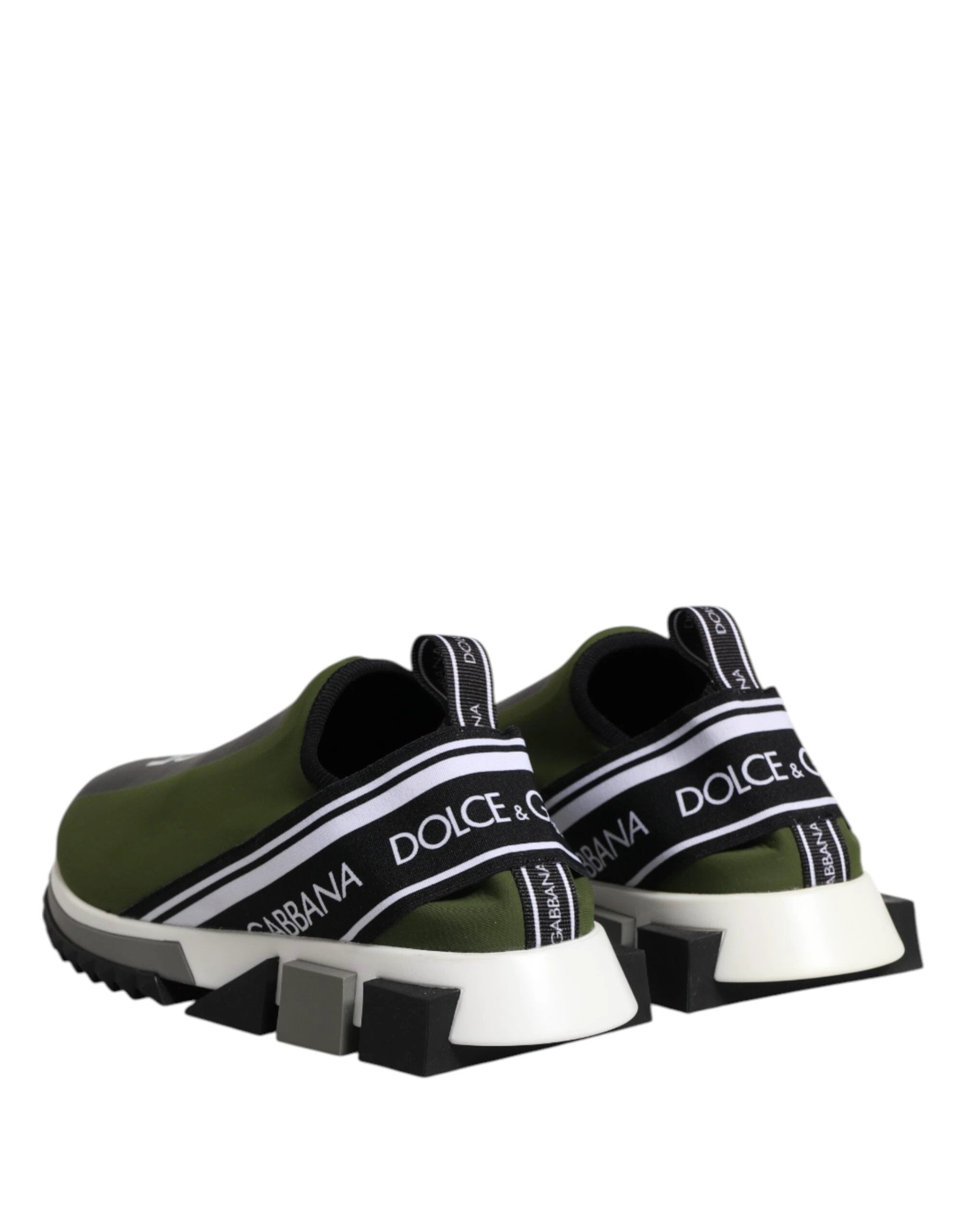 Dolce & Gabbana Green Black Slip On Sorrento Sneakers Shoes by Dolce & Gabbana