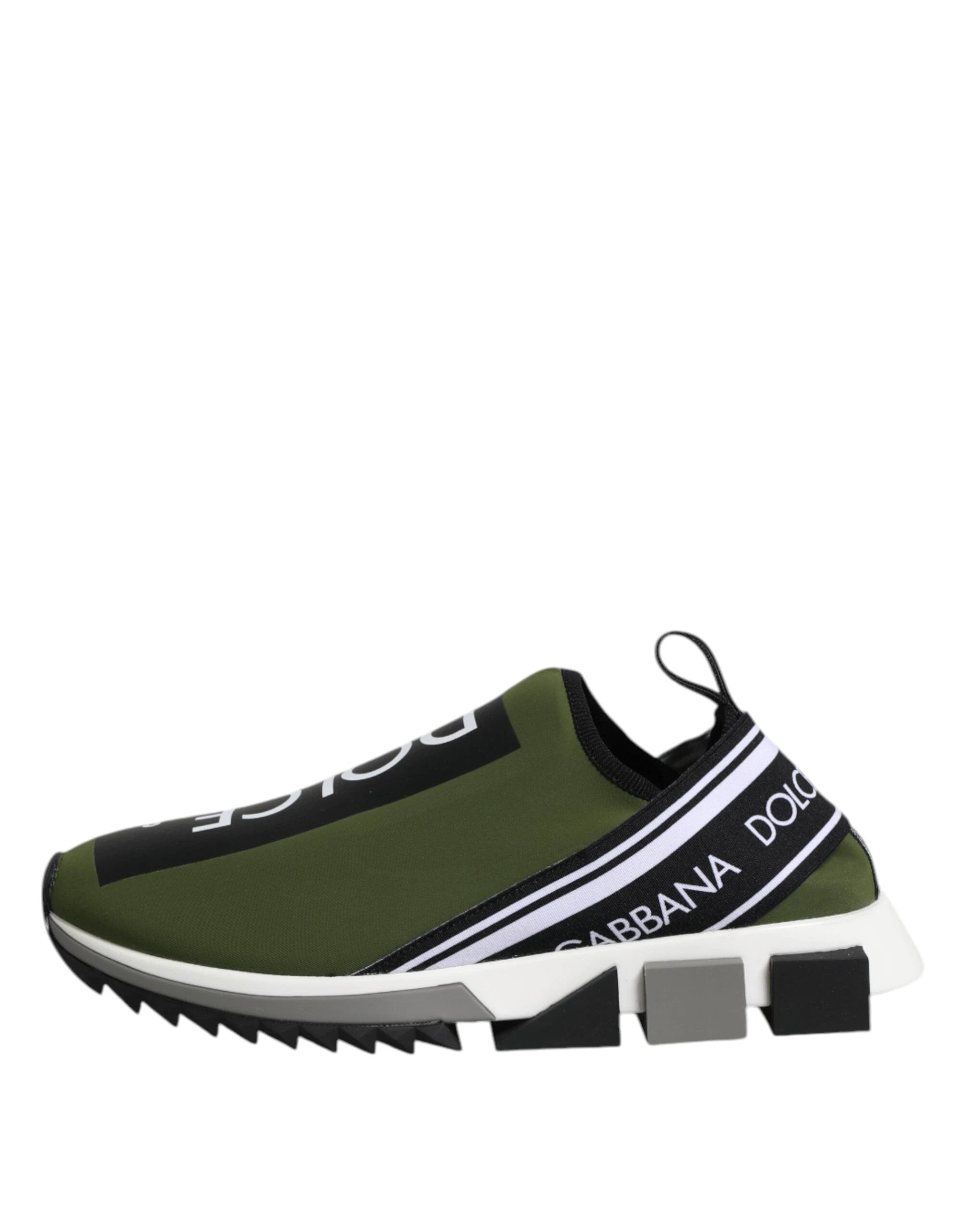 Dolce & Gabbana Green Black Slip On Sorrento Sneakers Shoes by Dolce & Gabbana