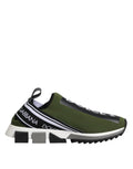 Dolce & Gabbana Green Black Slip On Sorrento Sneakers Shoes by Dolce & Gabbana