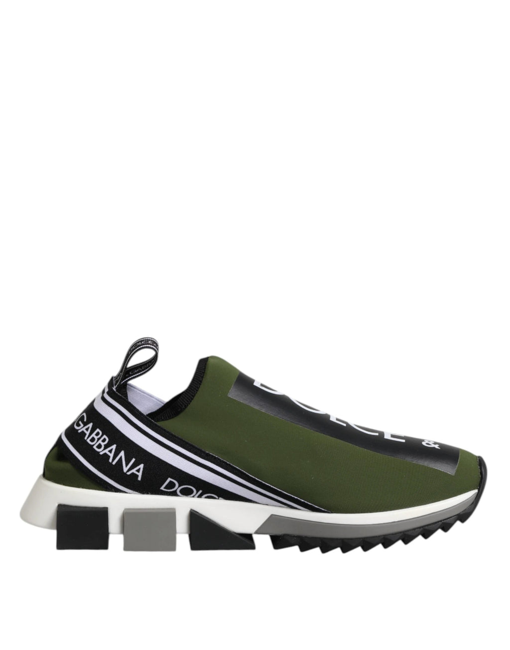 Dolce & Gabbana Green Black Slip On Sorrento Sneakers Shoes by Dolce & Gabbana